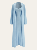 Zweiteiliges Set: Maxi-Trägerkleid & Langarm-Cardigan