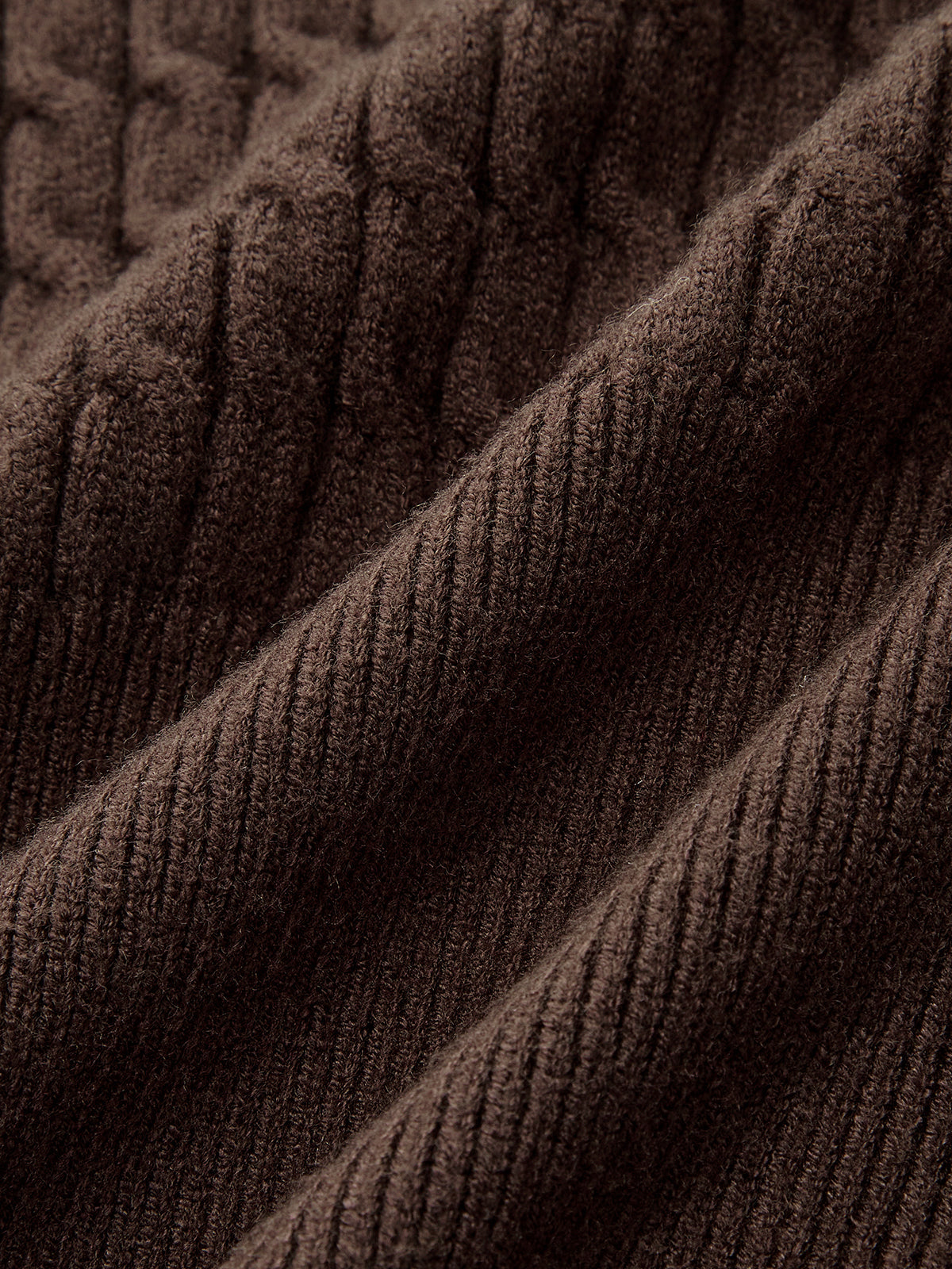 Metal Button V-Neck Cable Knit Outerwear