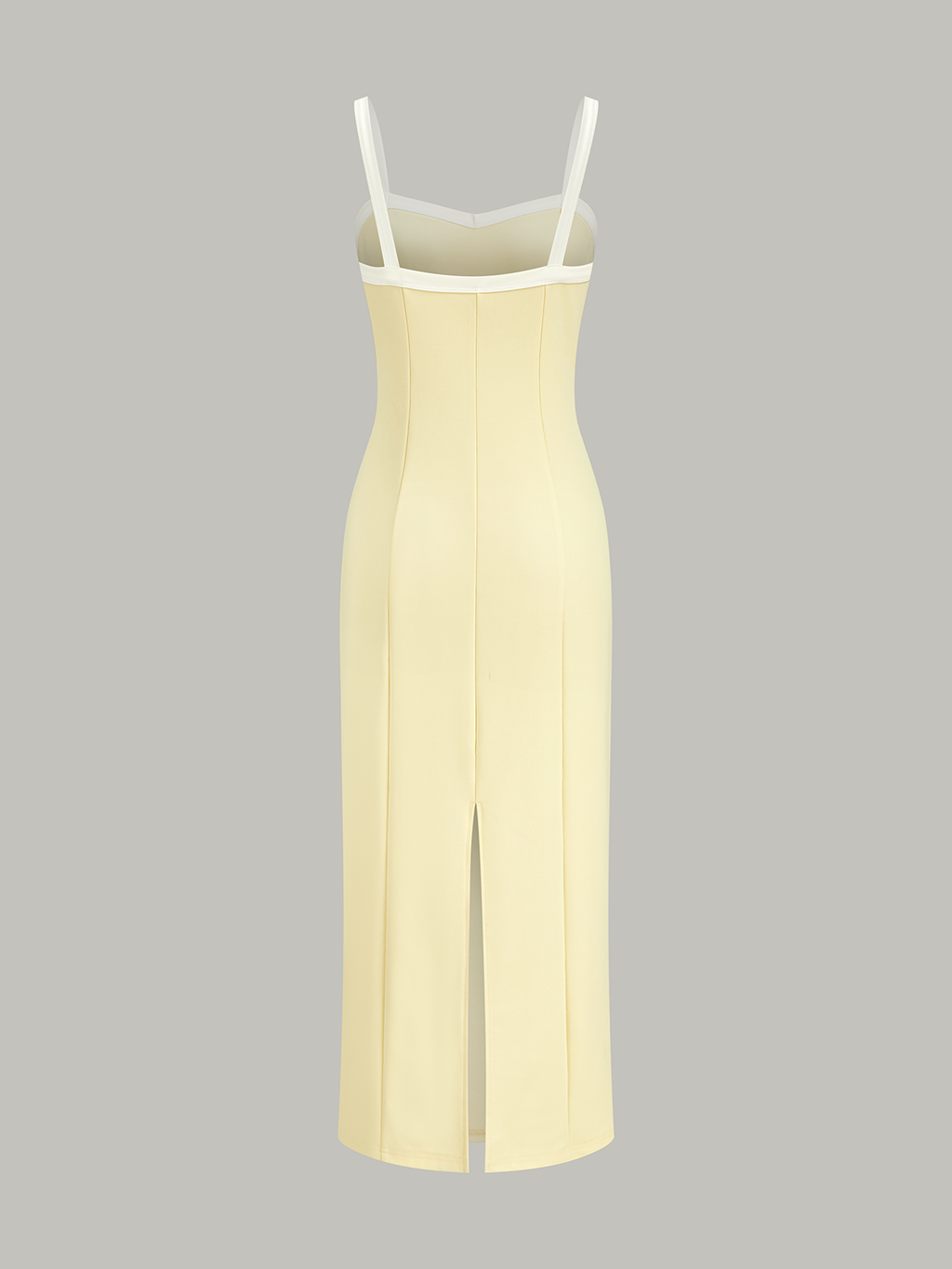 Midi-Trägerkleid mit Kontrastbesatz