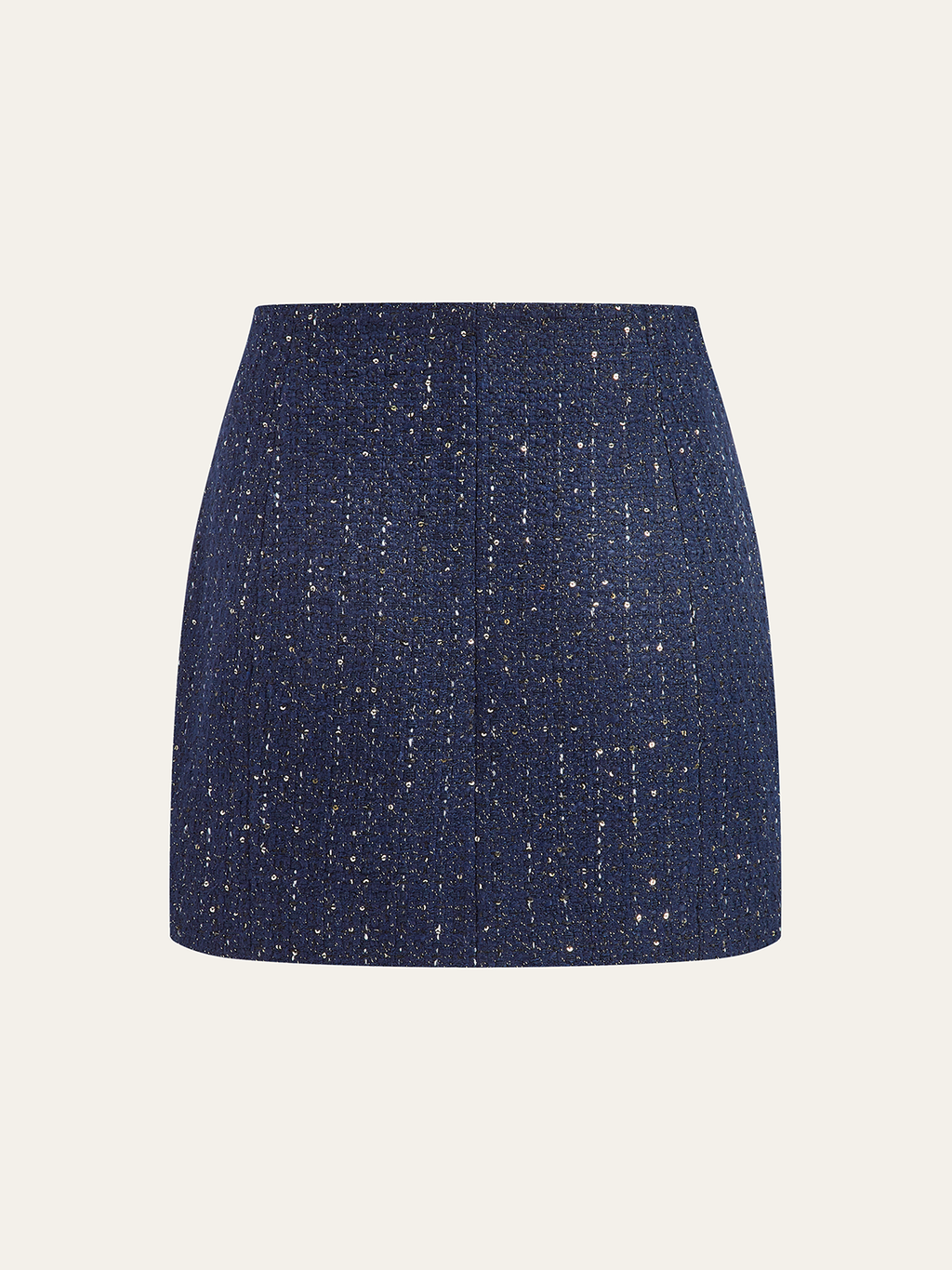 Pailletten-Tweed-Minirock mit Dekotasche