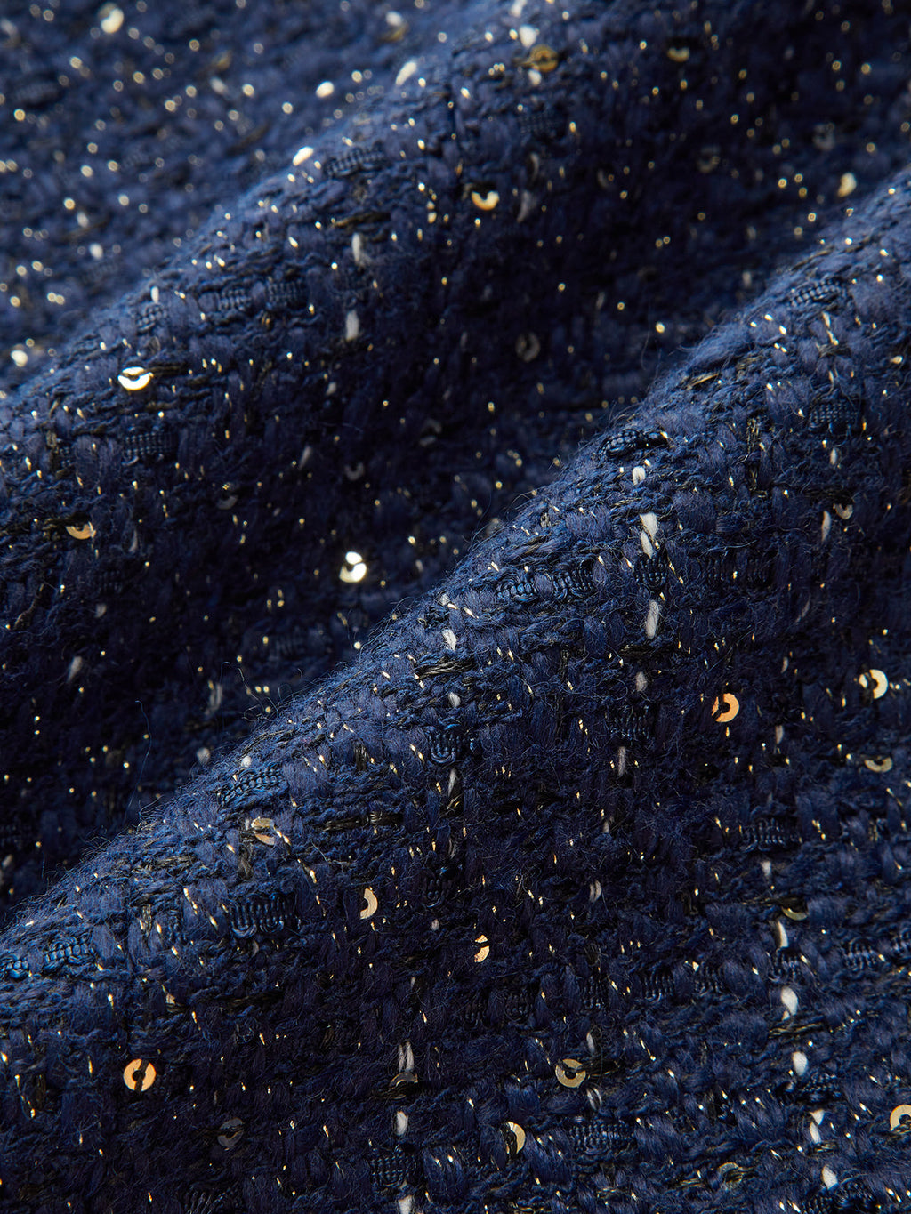 Pailletten-Tweed-Minirock mit Dekotasche