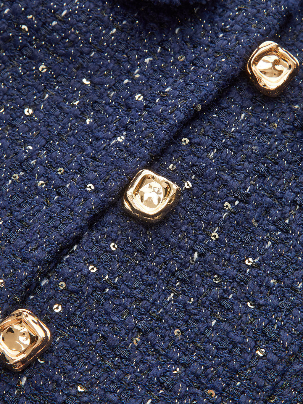 Tweed-Blazer mit Metallknöpfen und Pailletten