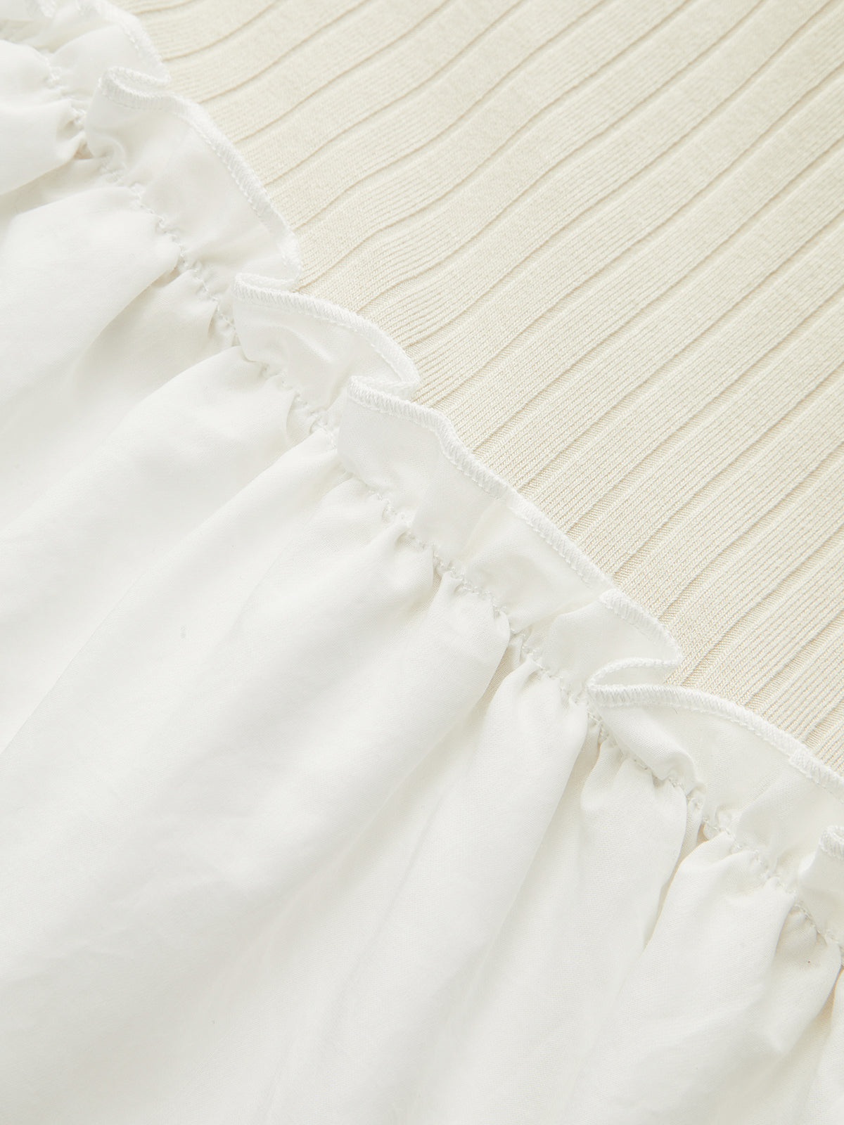 Bell Sleeve Contrast Panel Ribbed Maxi Dress