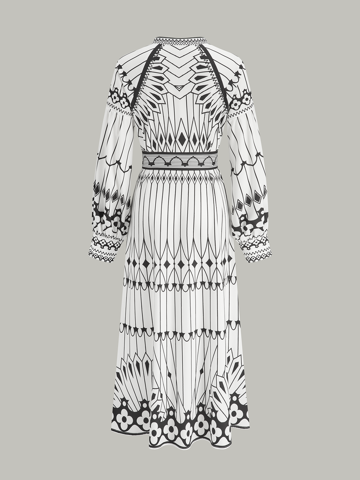 Boheme Stand Collar Split Dress