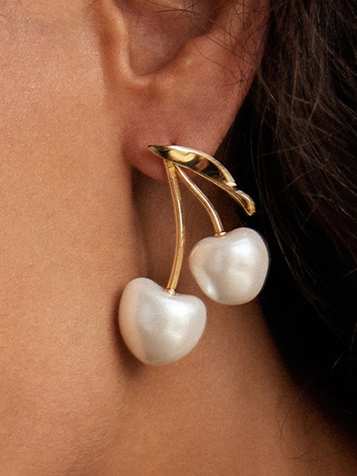 Double-Cherry Drop Earrings
