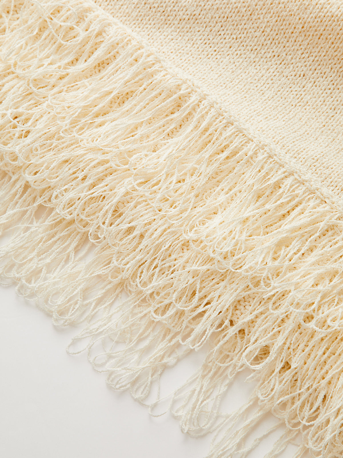 Braided Rope Strap Fringe Hem Sweater Dress