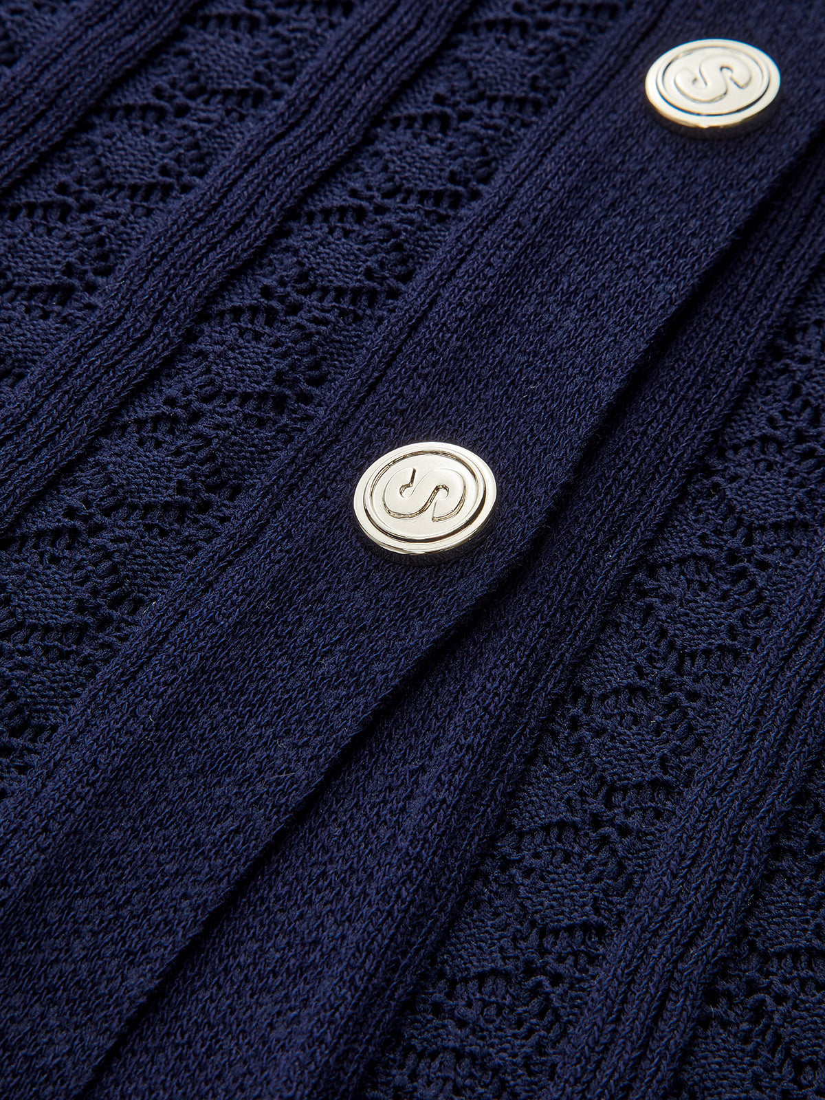 Button-Front Sheer-Knit Maxi Dress