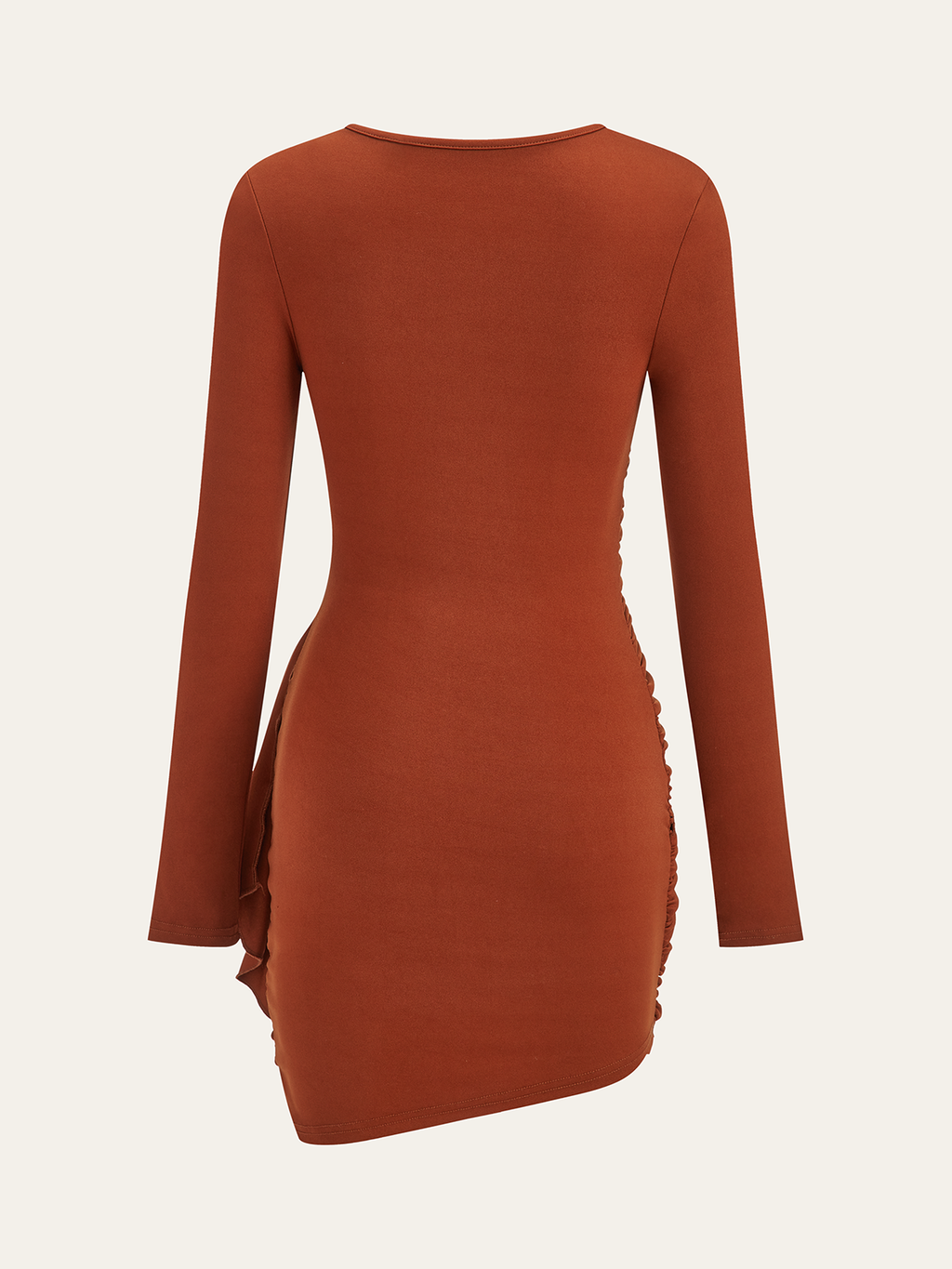 Figurbetontes Langarmkleid mit Raffungen