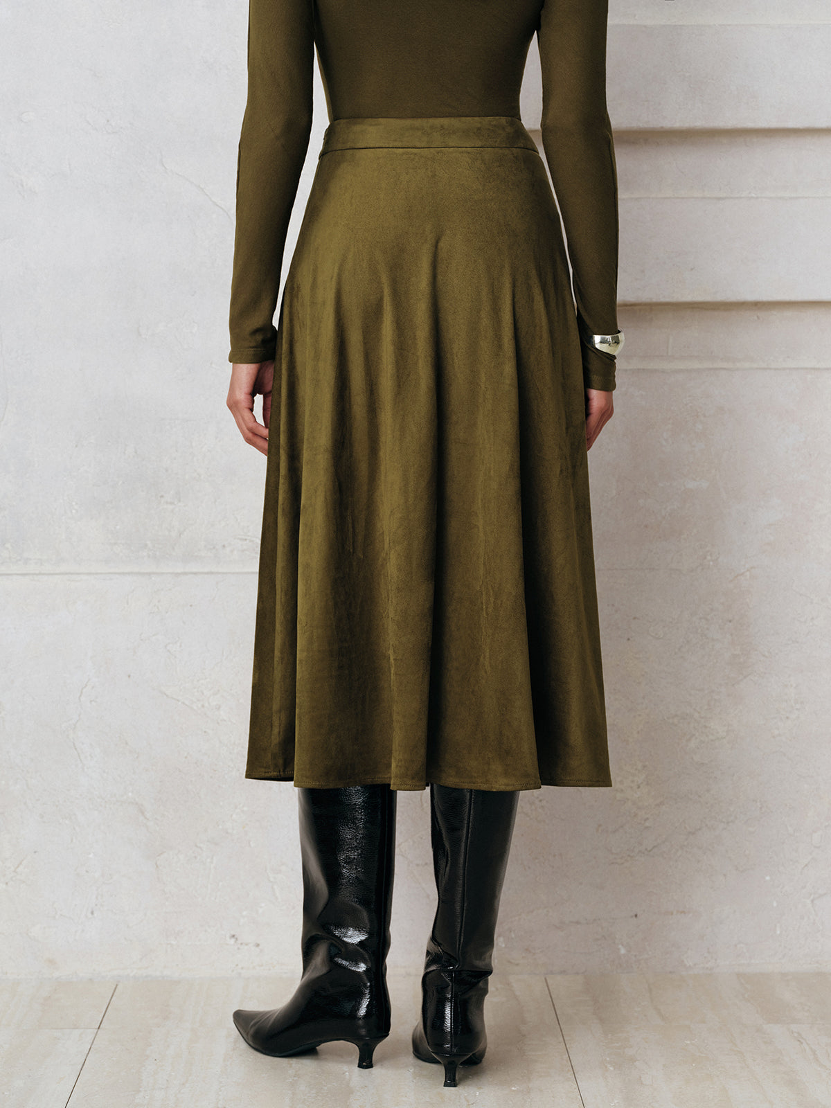 Midirock in A-Linien-Optik aus Wildlederimitat