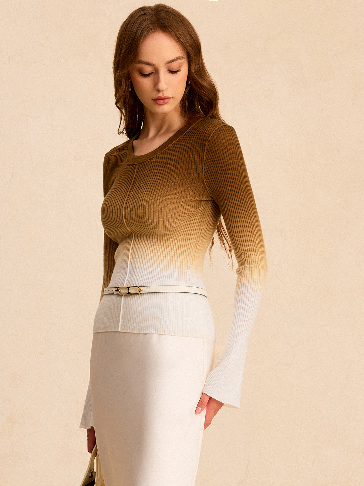 Haut en maille fine ombré