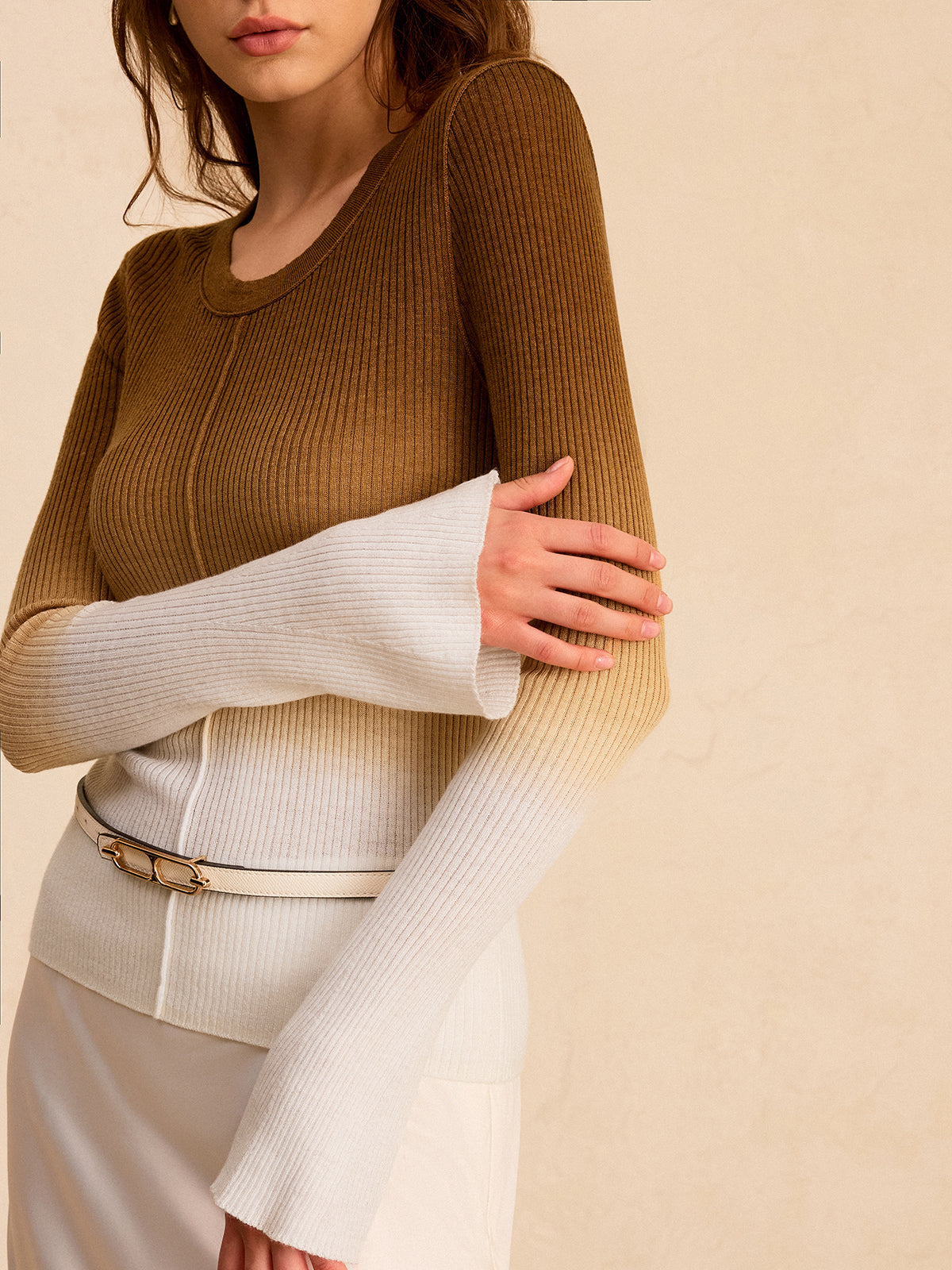 Haut en maille fine ombré