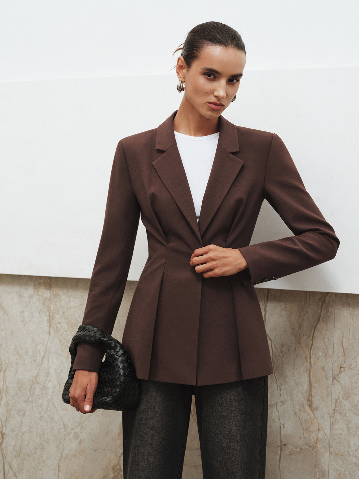 Schmal geschnittener Ein-Knopf-Blazer