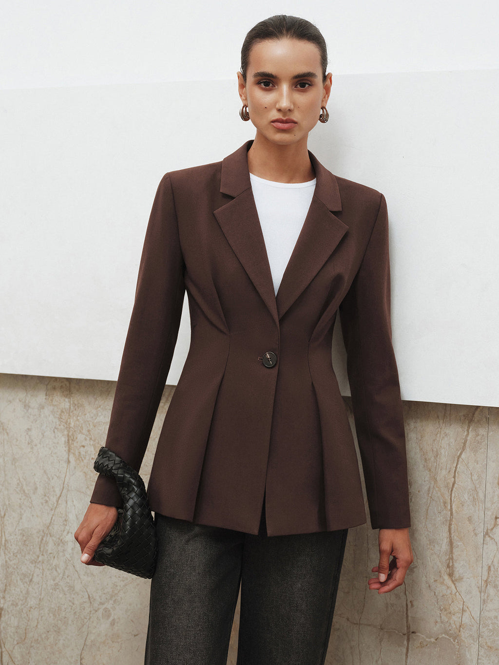 Schmal geschnittener Ein-Knopf-Blazer