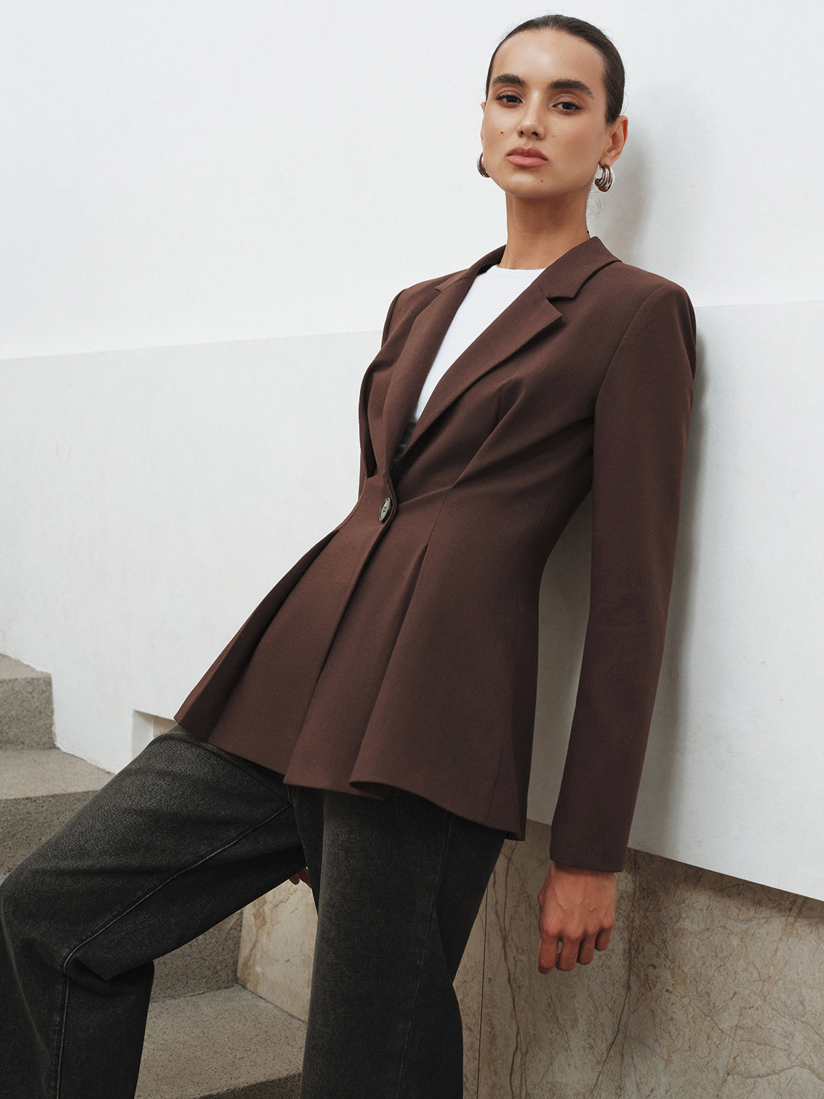 Schmal geschnittener Ein-Knopf-Blazer