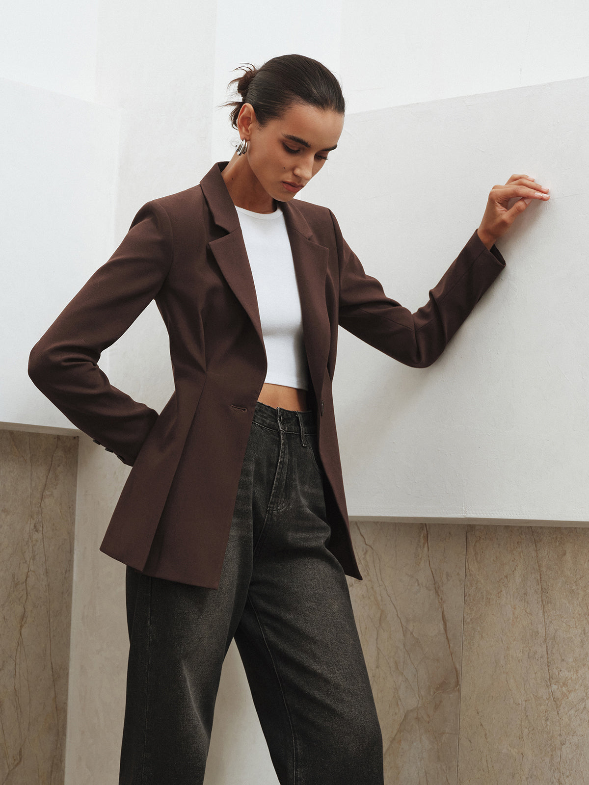 Schmal geschnittener Ein-Knopf-Blazer