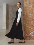 Plissiertes Midikleid mit Kontrastärmeln