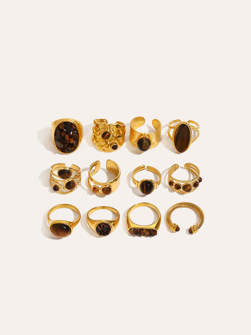 Bague en Acier Titane Pierre Œil de Tigre