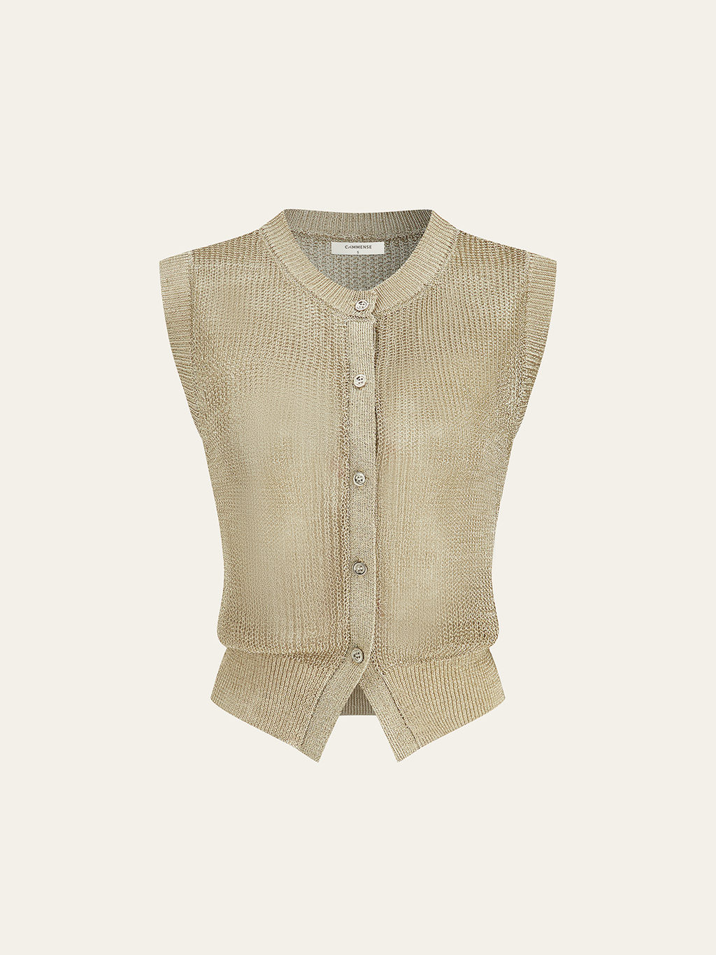 Gilet sans manches tricoté avec écharpe