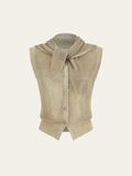 Gilet sans manches tricoté avec écharpe