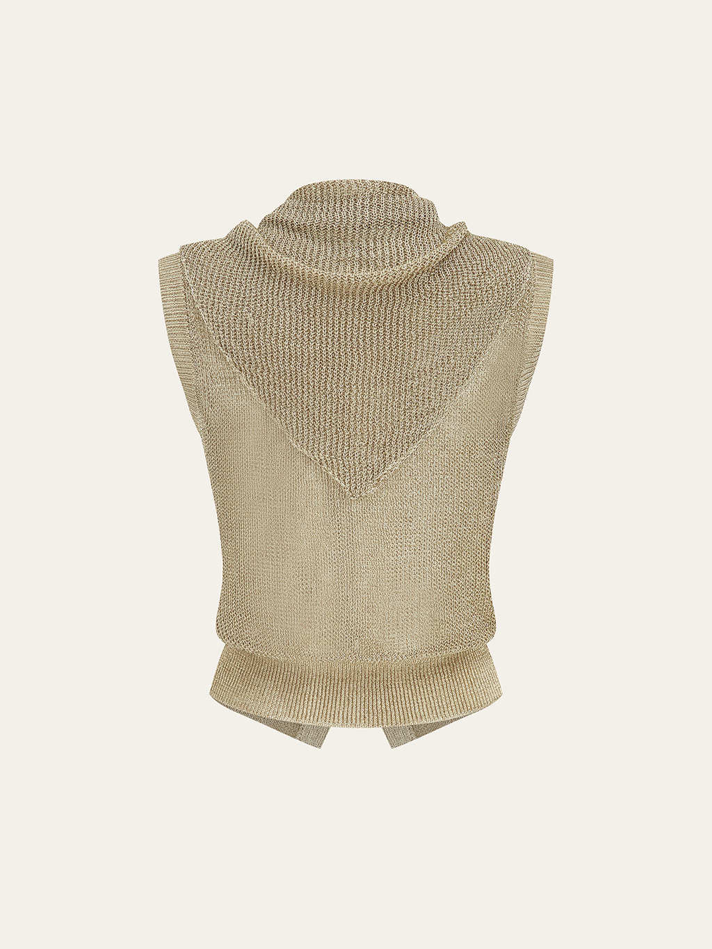 Gilet sans manches tricoté avec écharpe