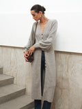 Button-Front Longline Knit Outerwear