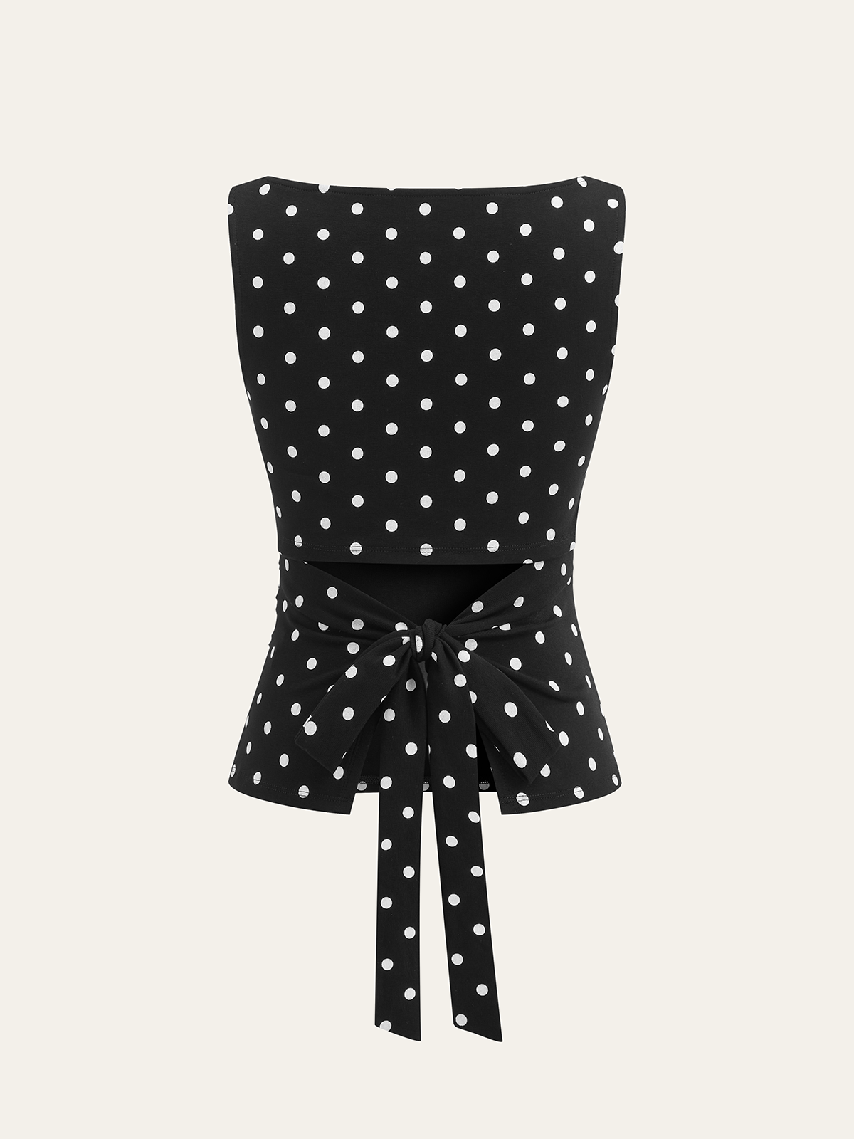 Haut sans manches en mélange de coton à pois