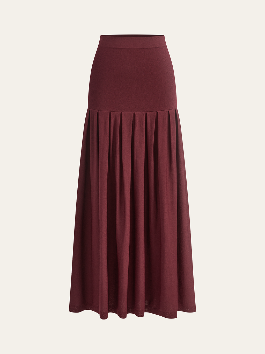 Ärmelloses Mock-Neck-Top und Plissierter Midirock