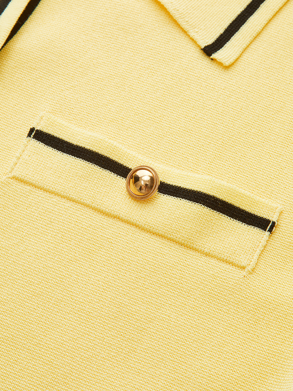 Contrast Trim Collared Knit Cardigan