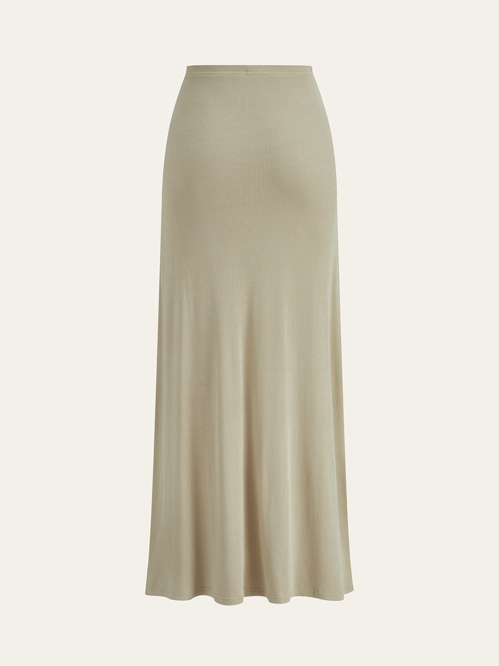Metal Buckle Elastic-Waist Maxi Skirt