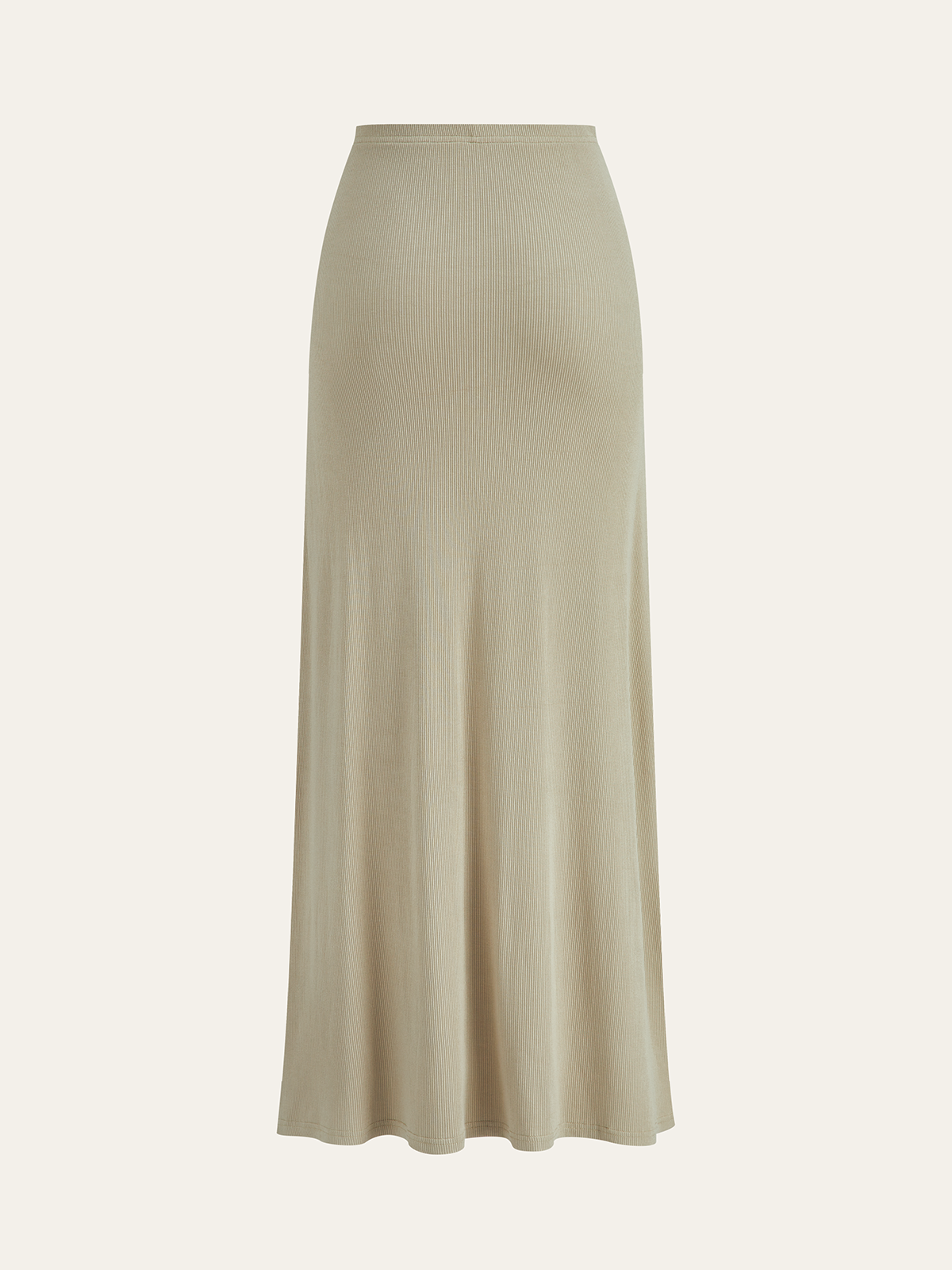 Metal Buckle Elastic-Waist Maxi Skirt