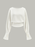 Strukturierter Jacquard-Sweater mit Keulenärmeln