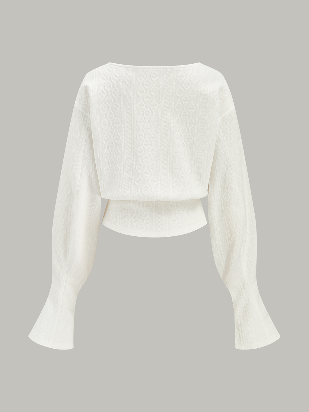 Strukturierter Jacquard-Sweater mit Keulenärmeln
