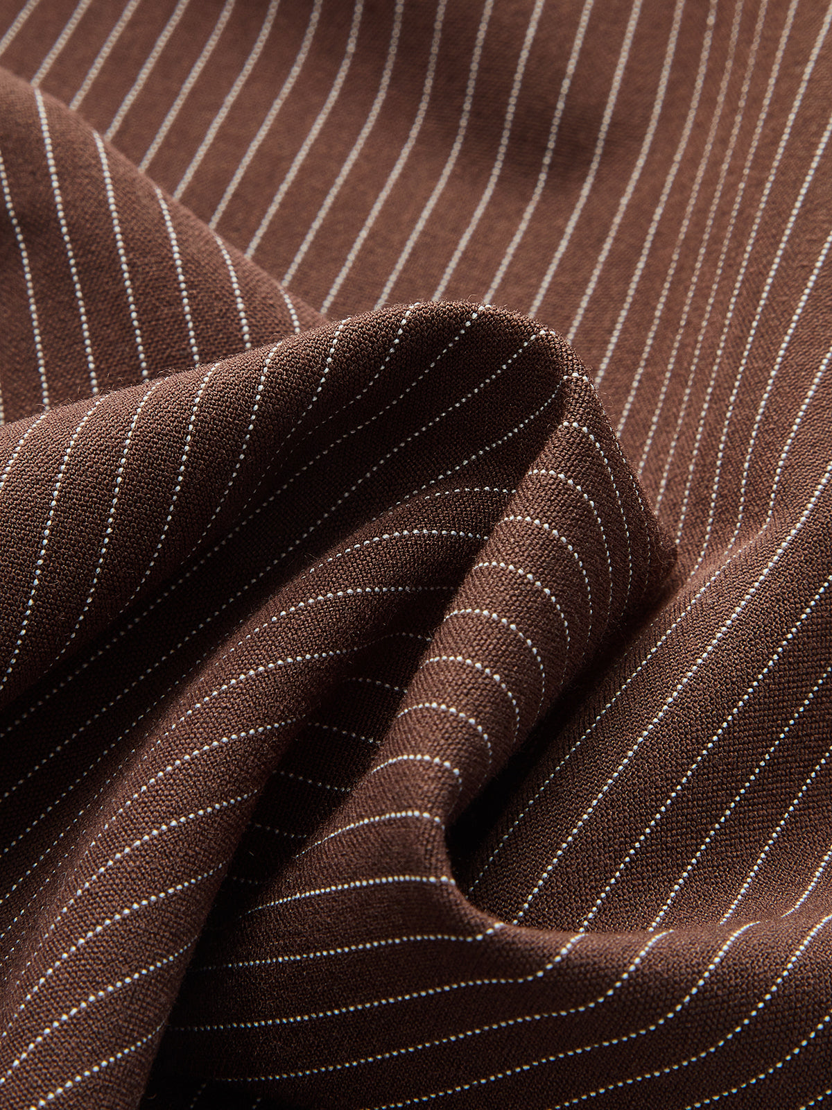 Pantalon à rayures fines taille mi-haute à jambes larges 