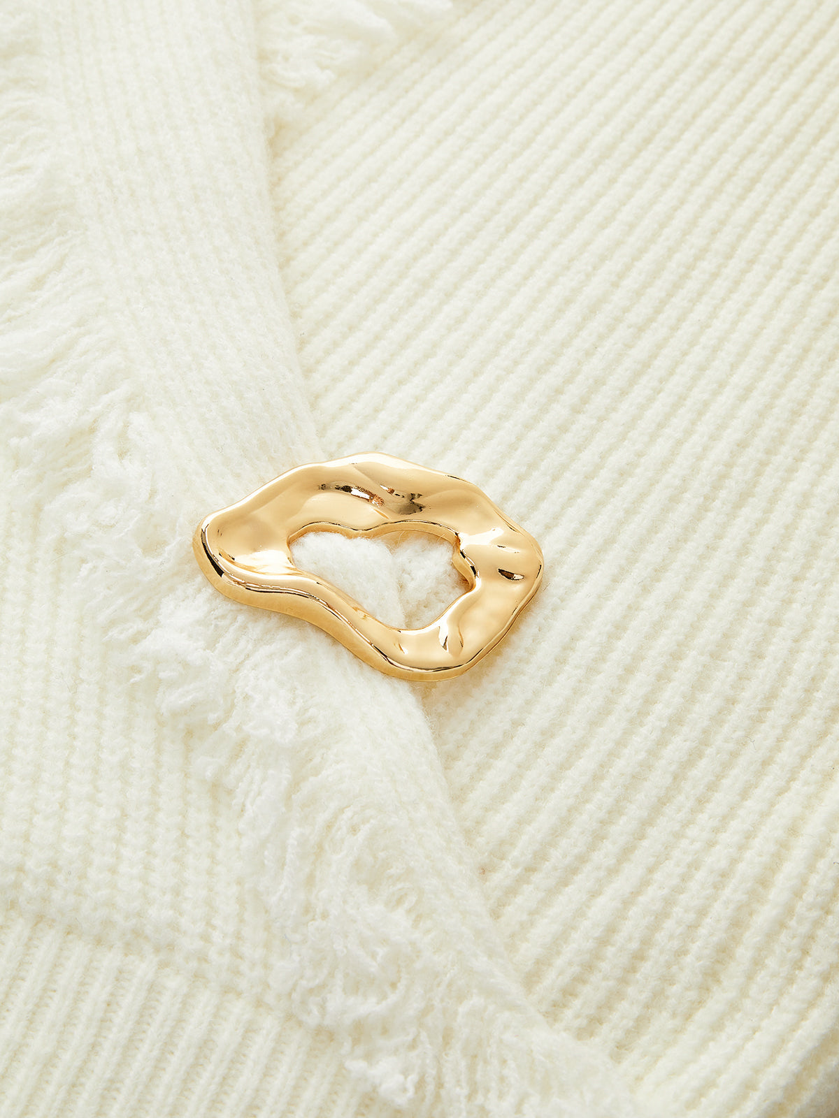 Wrap Fringe Wool Blend Sweater