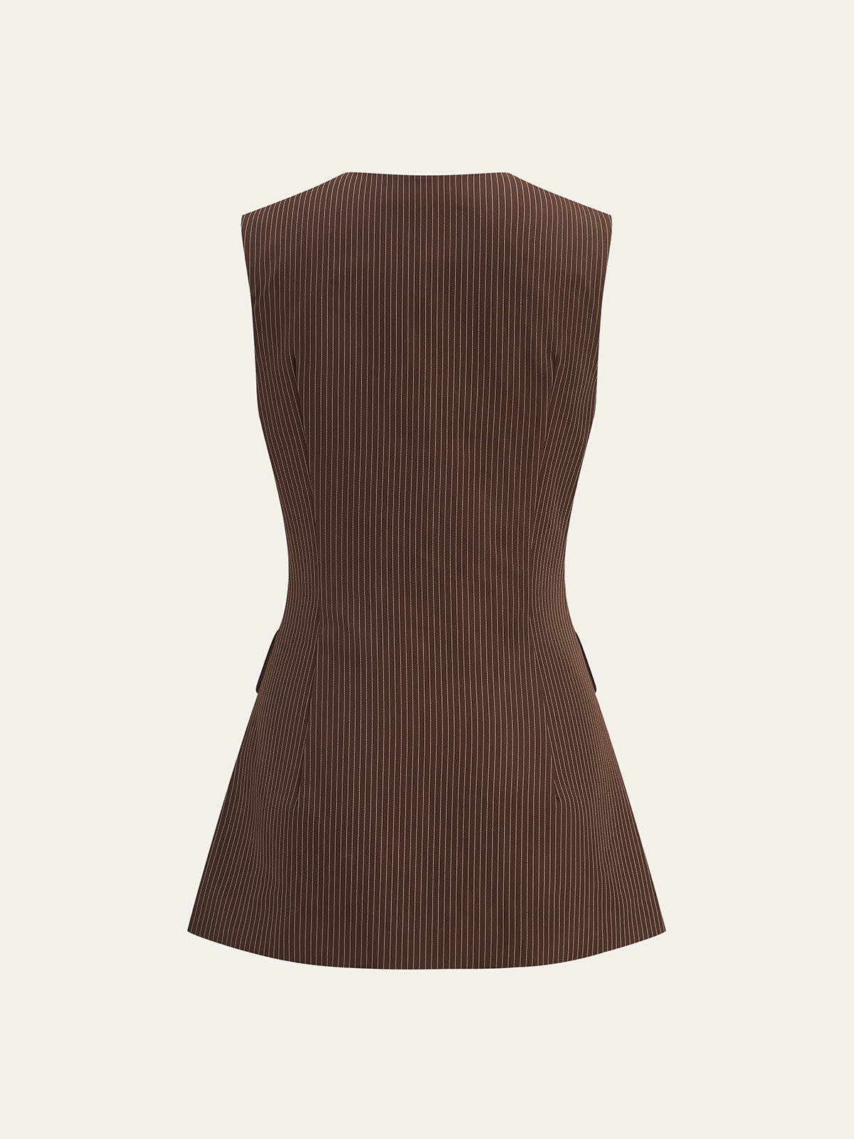 V-Neck Striped Metal Button Tank Top