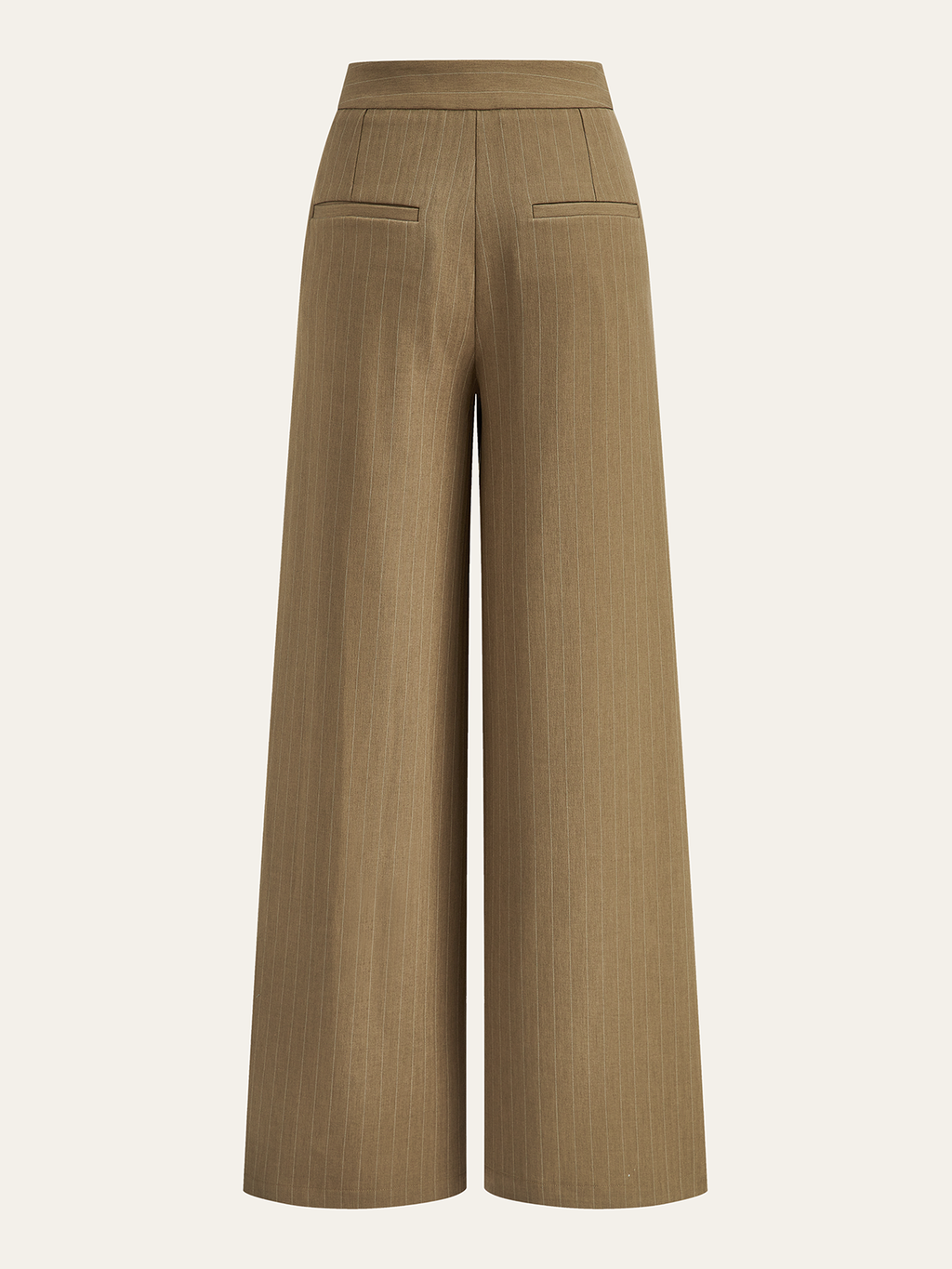 Plissierte Nadelstreifen-Hose mit weitem Bein