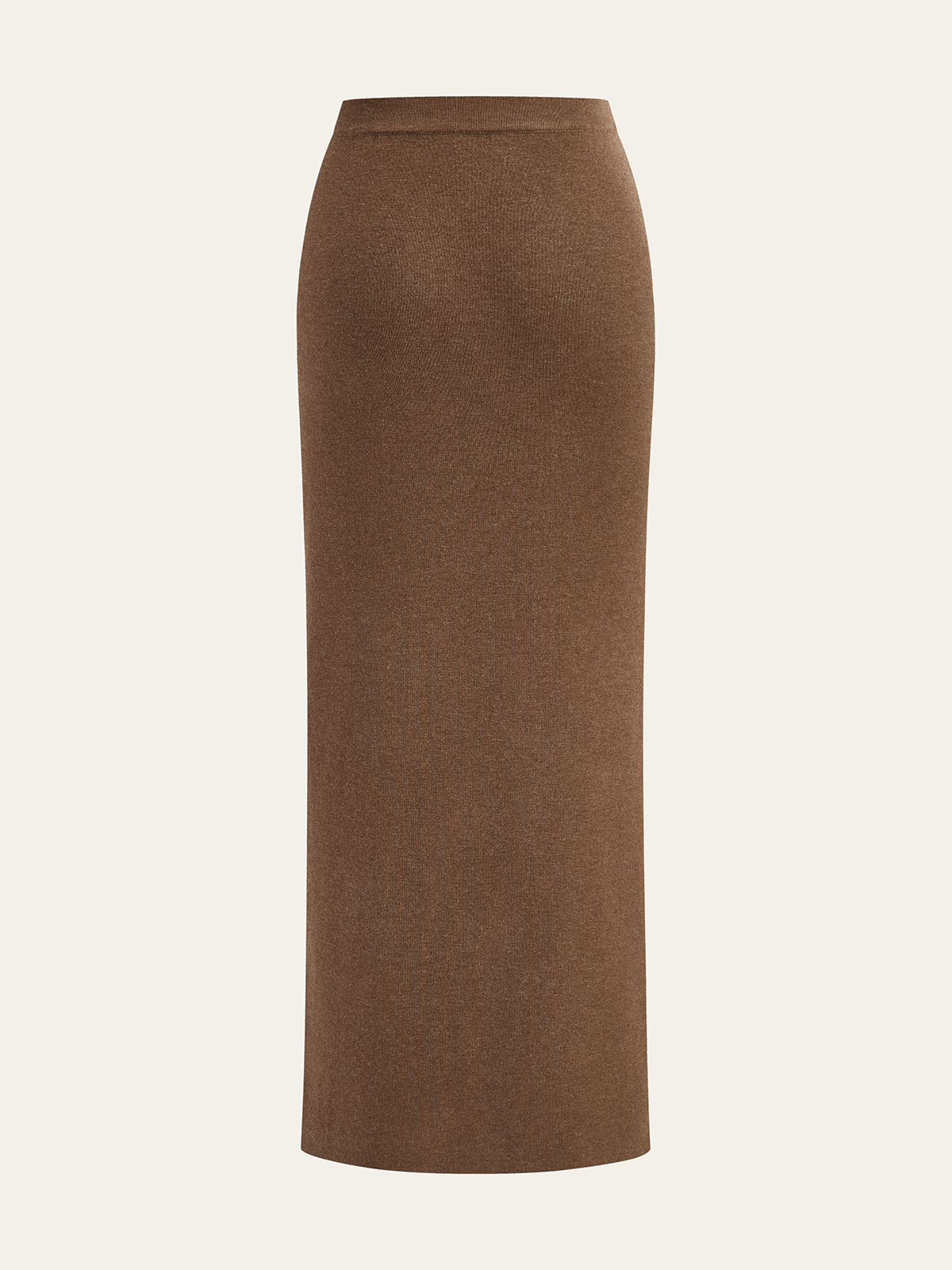 Ruched Side Button Wool Blend Sweater Skirt