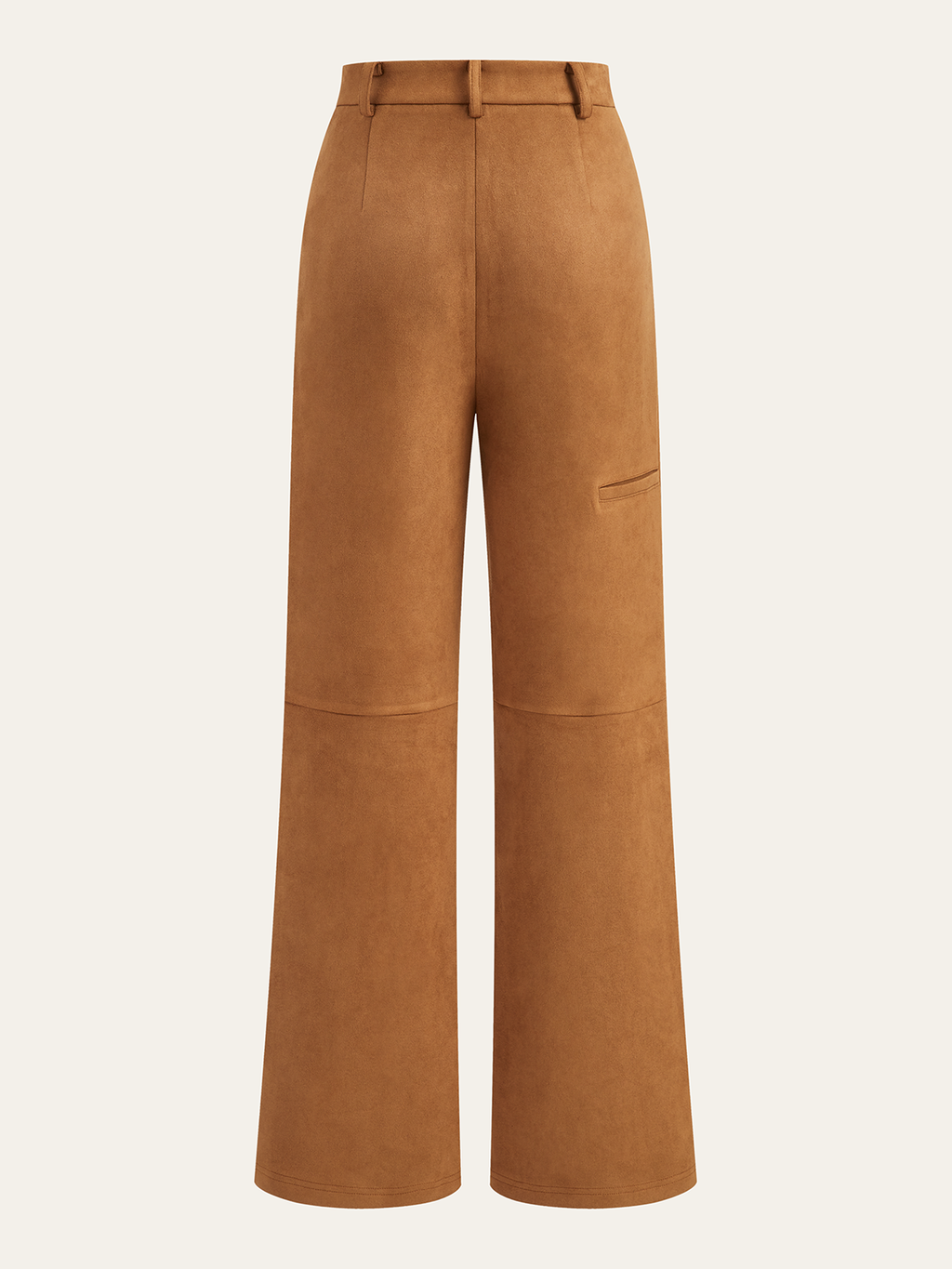 Hose mit Wildleder-Effekt, mittelhohem Bund und Bahnen-Design