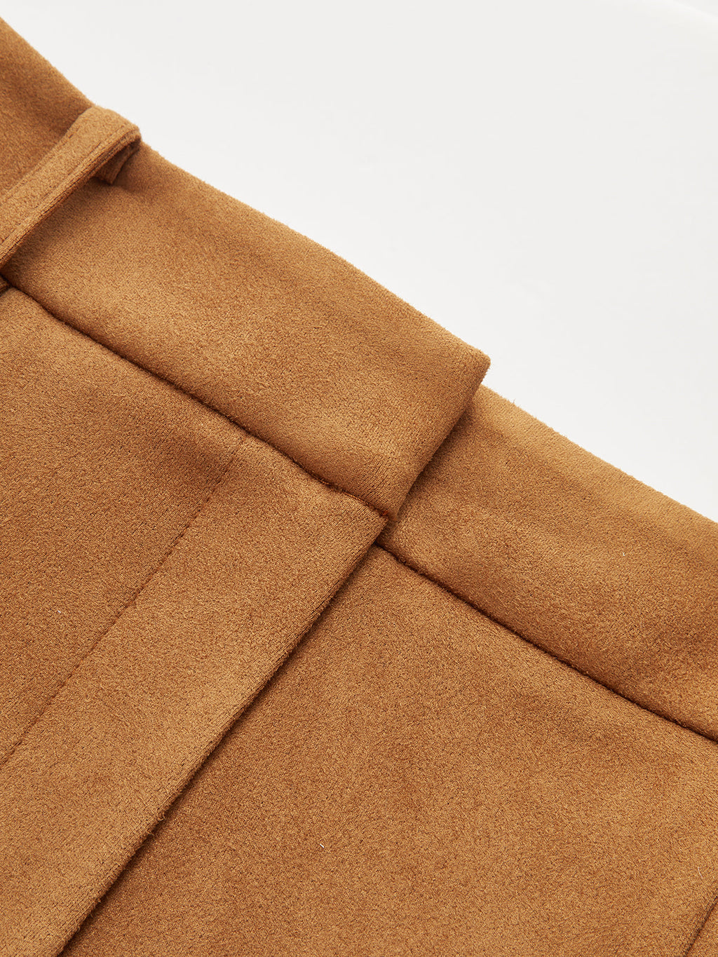 Hose mit Wildleder-Effekt, mittelhohem Bund und Bahnen-Design