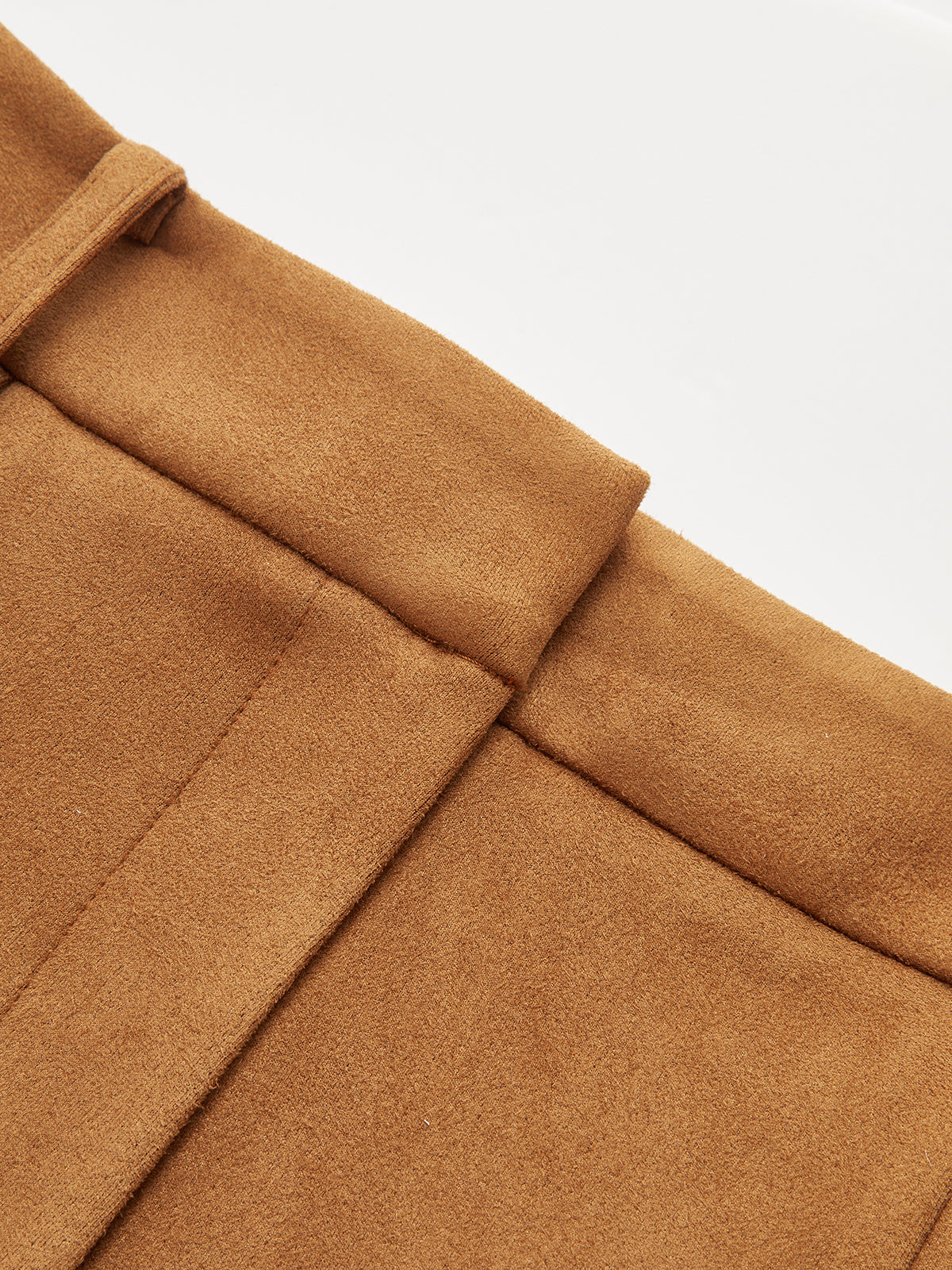 Hose mit Wildleder-Effekt, mittelhohem Bund und Bahnen-Design