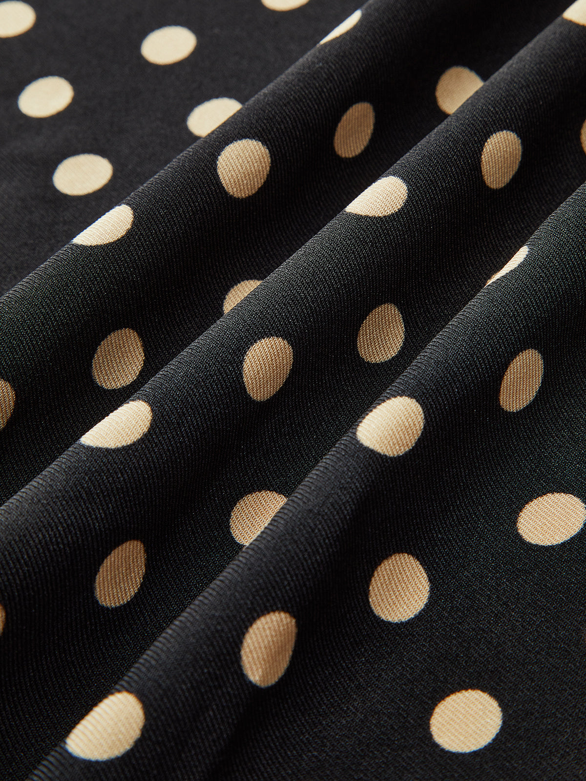 Polka Dot Shirt Collar Belted Long Sleeve Dress