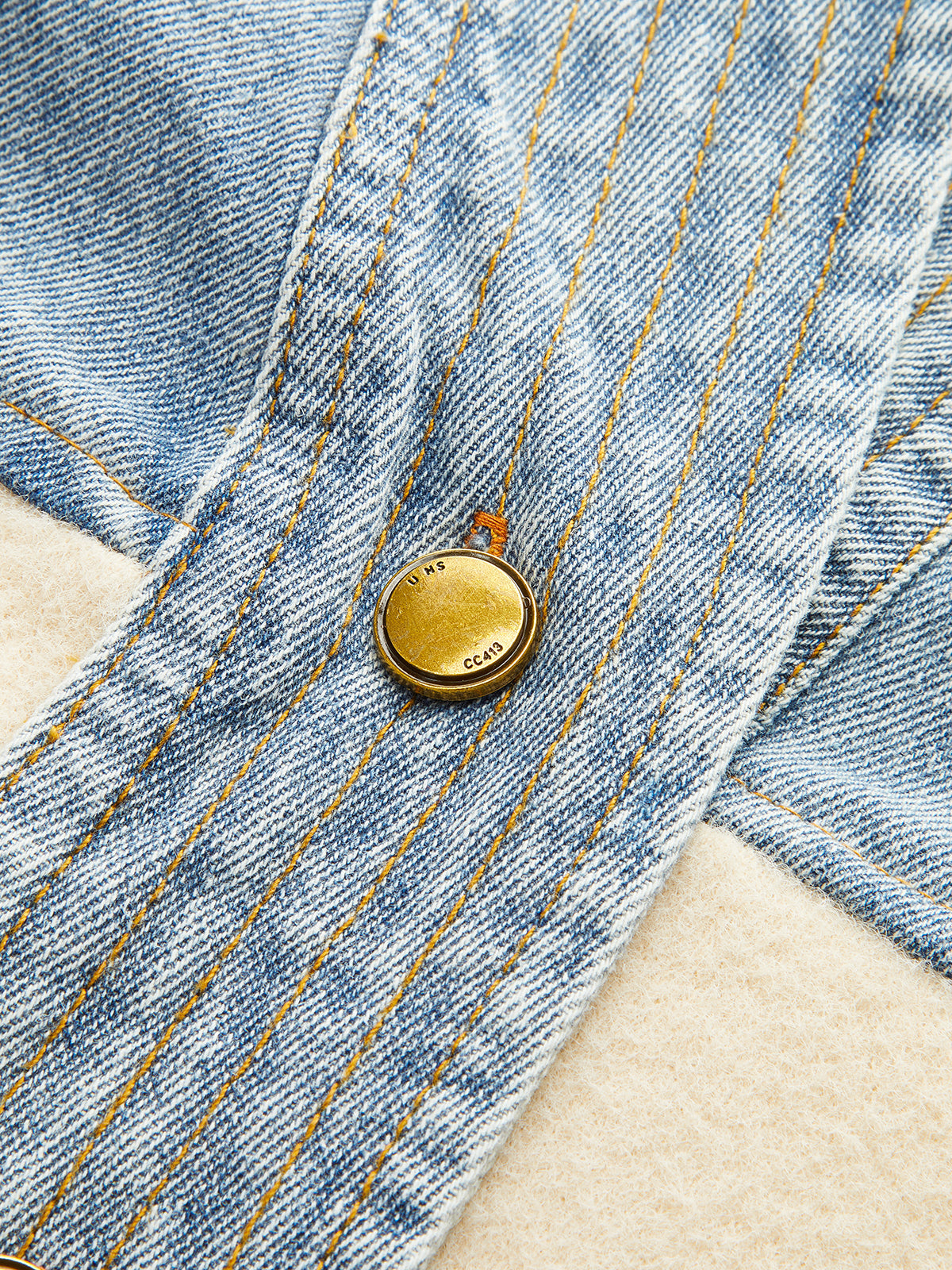 V-Neck Paneled Denim Cardigan