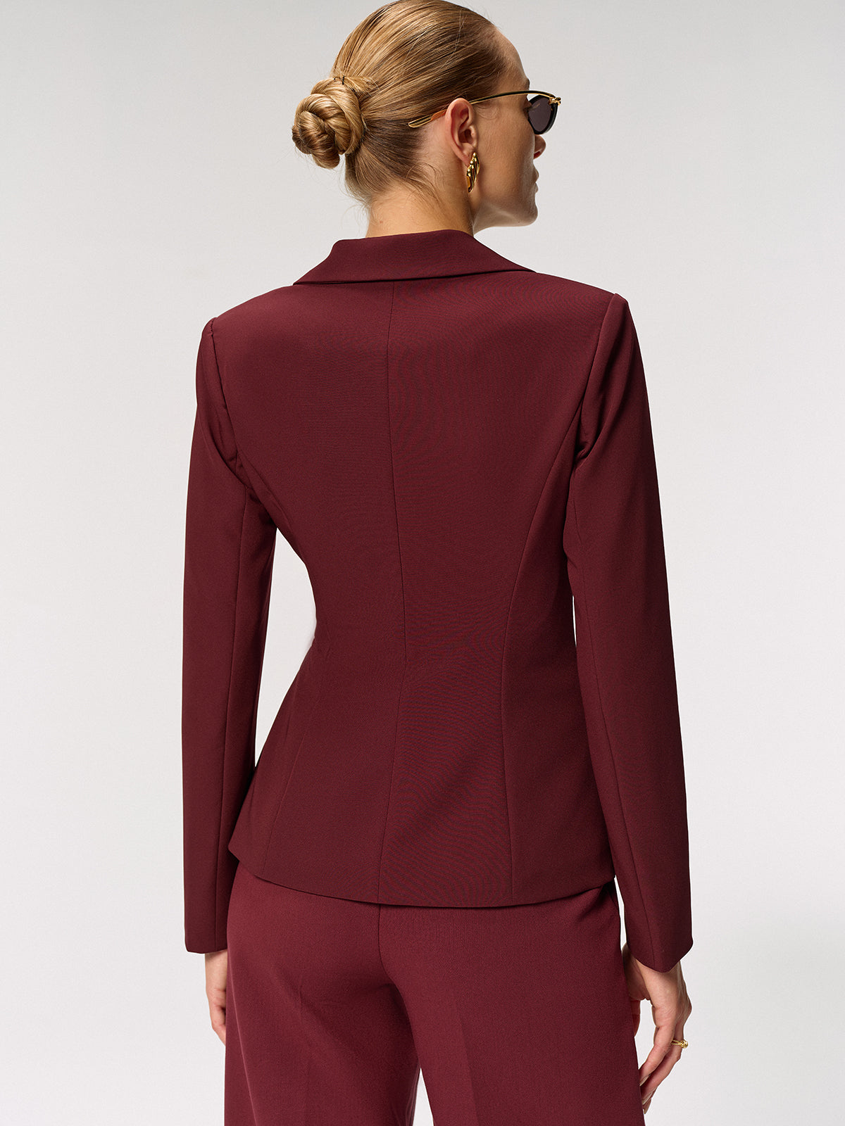 Metal Buckle Asymmetric Blazer