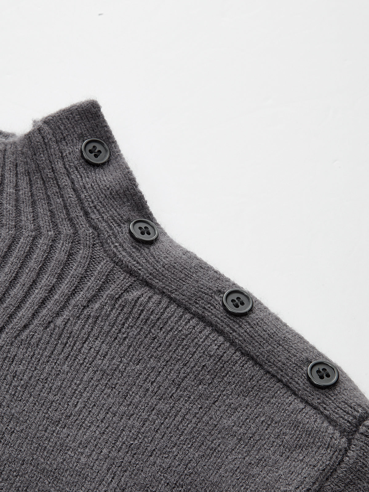 Leg-Of-Mutton Sleeve Button Detail Sweater