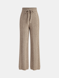 Mid-Waist-Kabelstrickhose mit Kordelzug