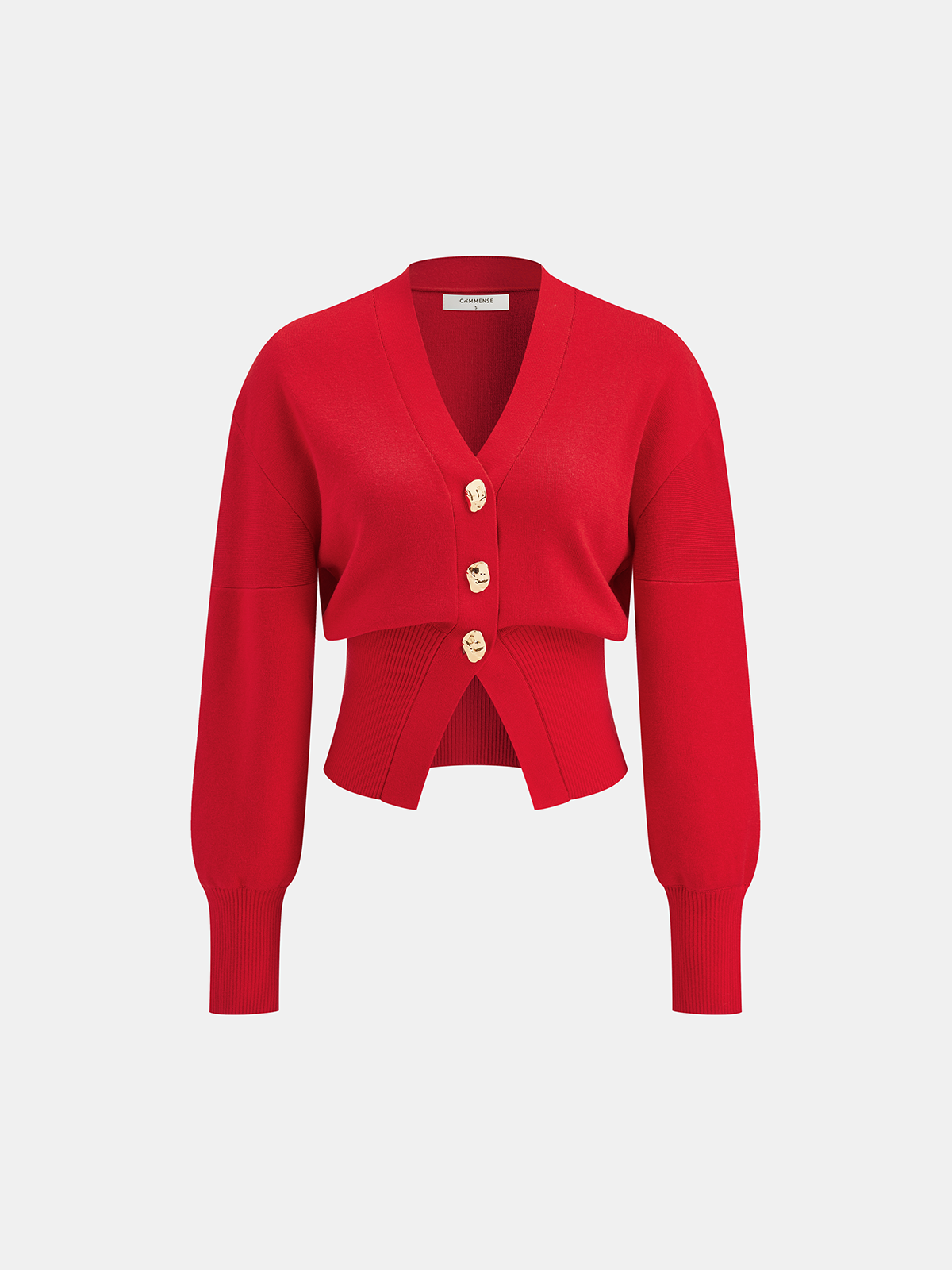 Wool Blend Cropped V-Neck Cardigan