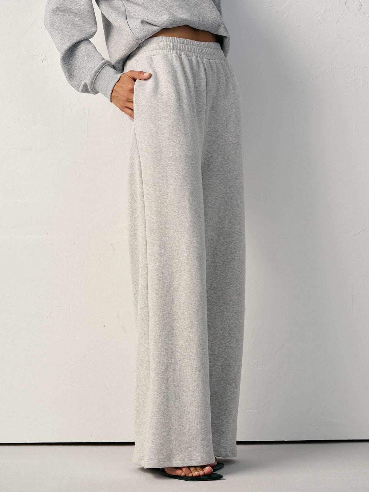 Cotton Blend Straight-Leg Sweatpants