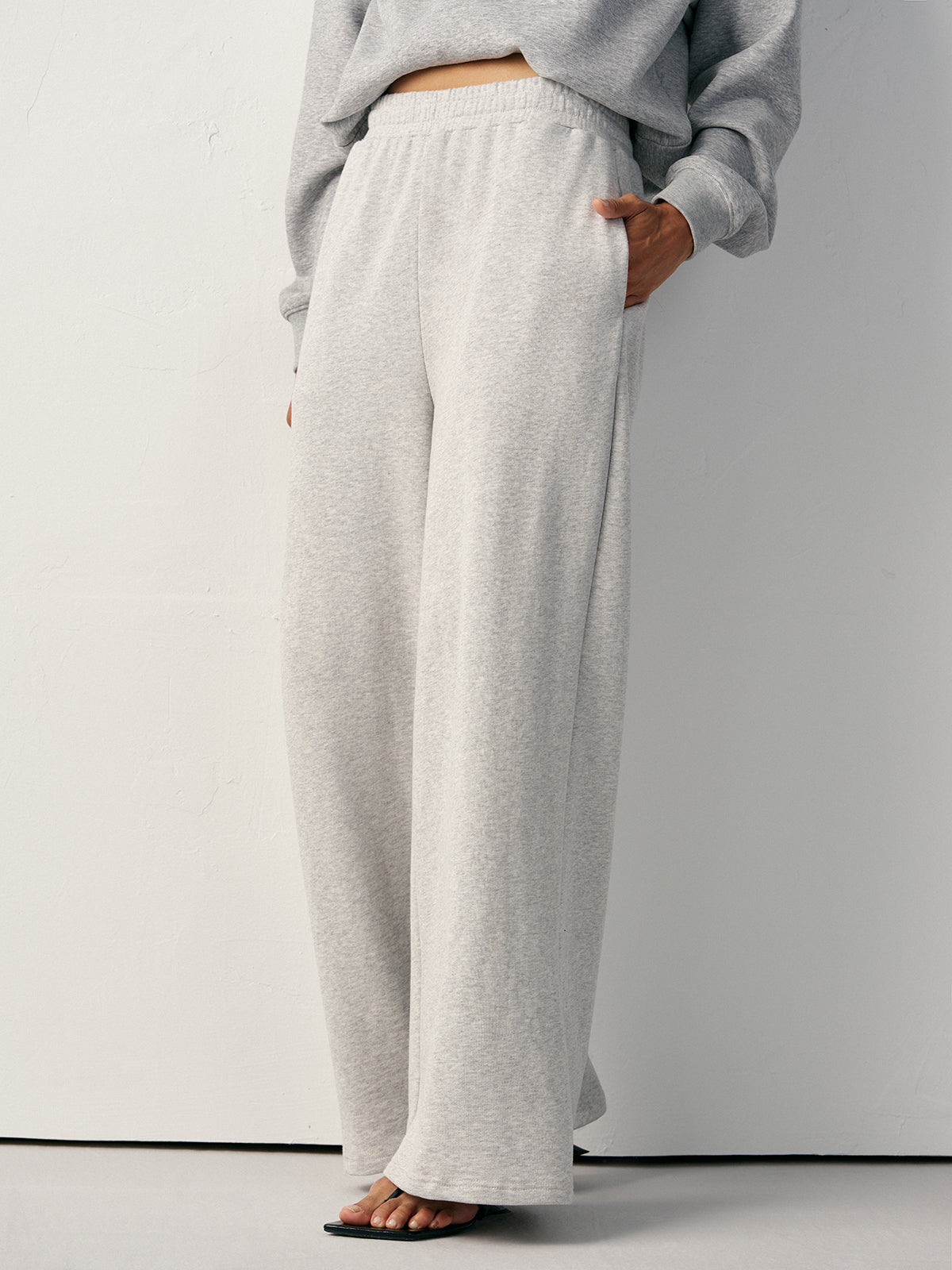 Pantalon de survêtement droit en mélange de coton