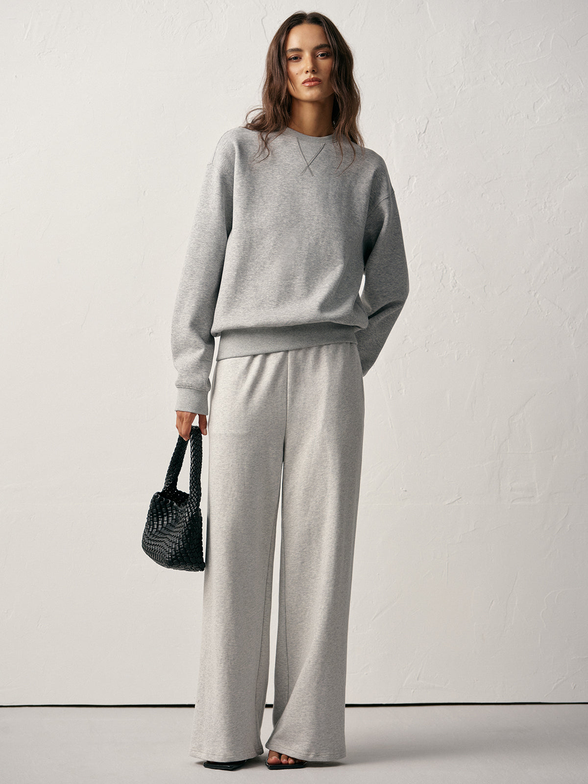 Cotton Blend Straight-Leg Sweatpants