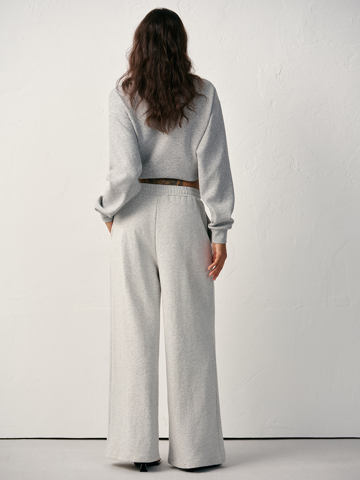 Pantalon de survêtement droit en mélange de coton